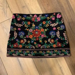 Zara Embroidered Mini Skirt